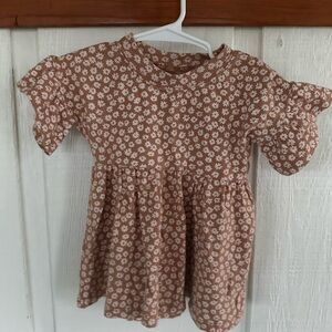Rylee + Cru Tan Floral Baby Dress Cotton Blend Mommy & Me Matching Dresses